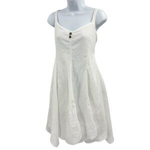 Blanc Du Nil Sleeveless Dress size Small/Medium White Cotton Resort wear